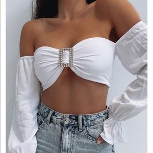White Fox J'Adore Crop White